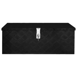 vidaXL Caja de almacenaje de aluminio negro 80x39x30 cm