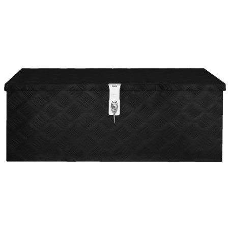 vidaXL Caja de almacenaje de aluminio negro 80x39x30 cm