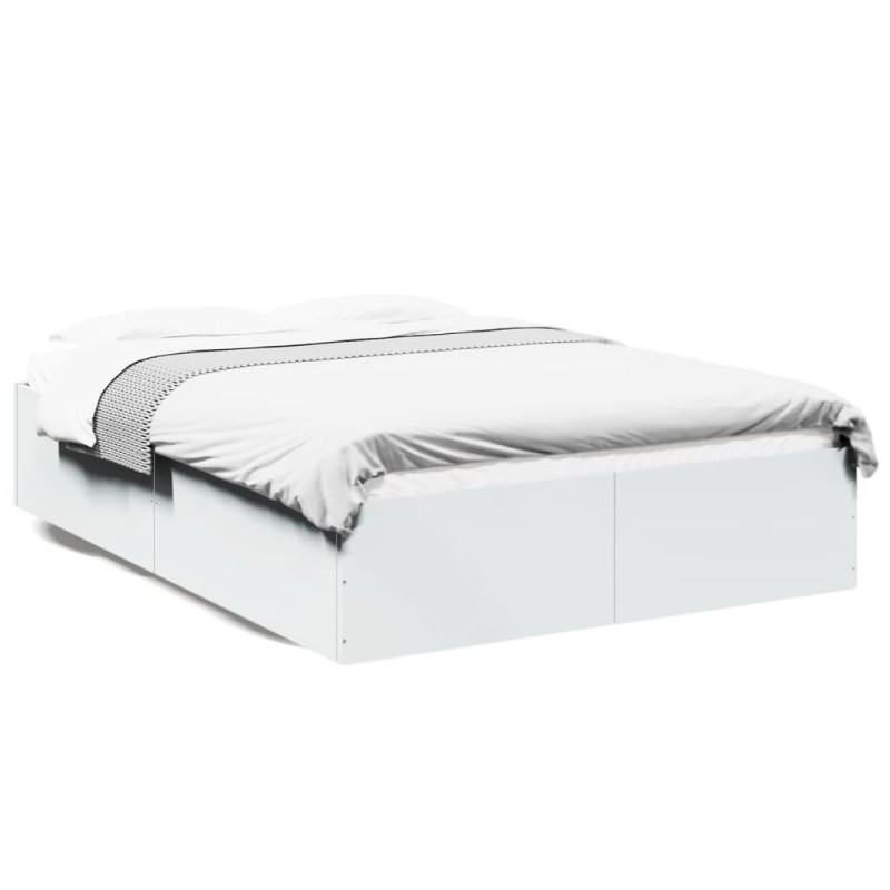 vidaXL Estructura de cama madera de ingeniería blanca 120x200 cm