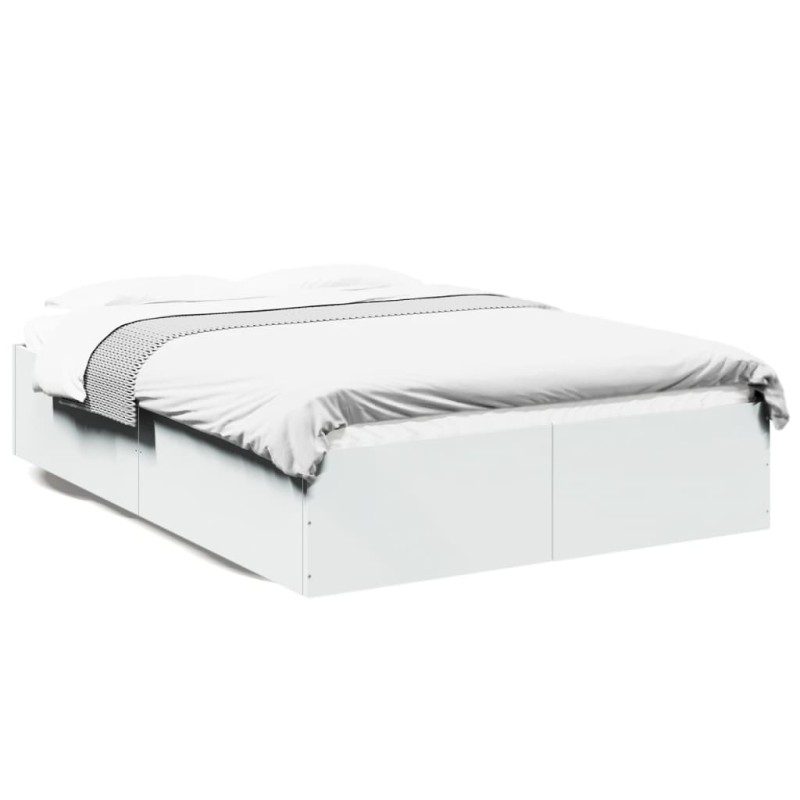 vidaXL Estructura de cama madera de ingeniería blanca 140x190 cm vidaXL Estructura de cama madera de ingeniería blanca 140x190 cm