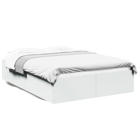 vidaXL Estructura de cama madera de ingeniería blanca 140x190 cm