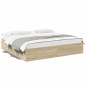 vidaXL Estructura de cama madera de ingeniería roble Sonoma 200x200 cm