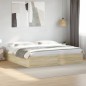 vidaXL Estructura de cama madera de ingeniería roble Sonoma 200x200 cm