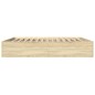 vidaXL Estructura de cama madera de ingeniería roble Sonoma 200x200 cm