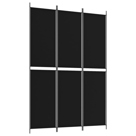 vidaXL Biombo divisor de 3 paneles de tela negro 150x220 cm
