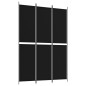vidaXL Biombo divisor de 3 paneles de tela negro 150x220 cm