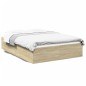 vidaXL Estructura de cama madera de ingeniería roble Sonoma 135x190 cm vidaXL Estructura de cama madera de ingeniería roble Sonoma 135x190 cm