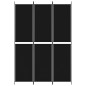 vidaXL Biombo divisor de 3 paneles de tela negro 150x220 cm