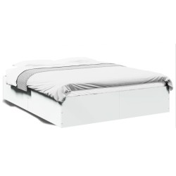 vidaXL Estructura de cama madera de ingeniería blanca 160x200 cm