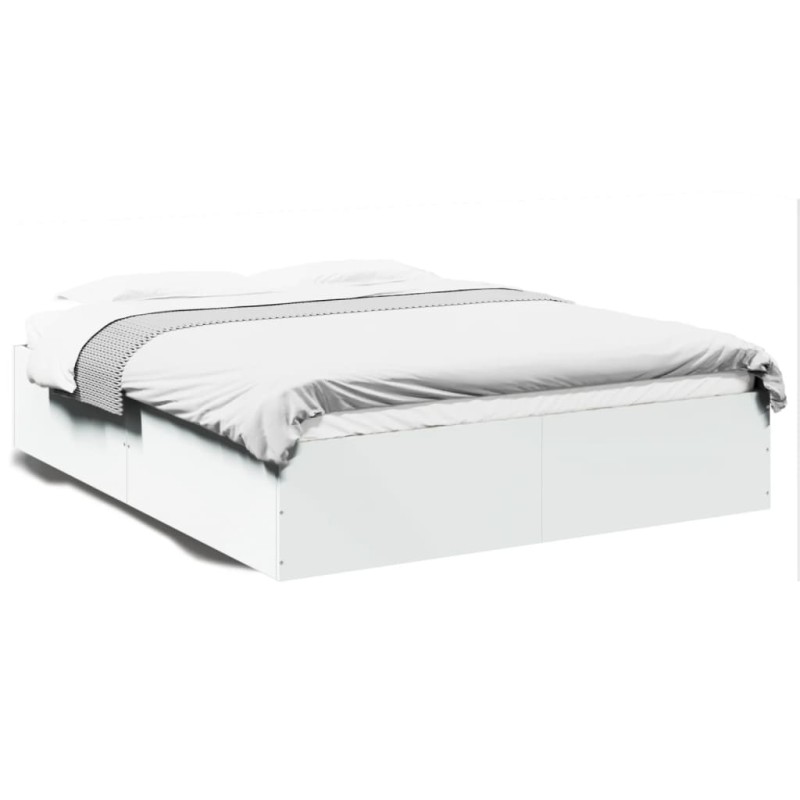 vidaXL Estructura de cama madera de ingeniería blanca 160x200 cm vidaXL Estructura de cama madera de ingeniería blanca 160x200 cm