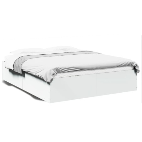 vidaXL Estructura de cama madera de ingeniería blanca 160x200 cm