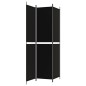 vidaXL Biombo divisor de 3 paneles de tela negro 150x220 cm