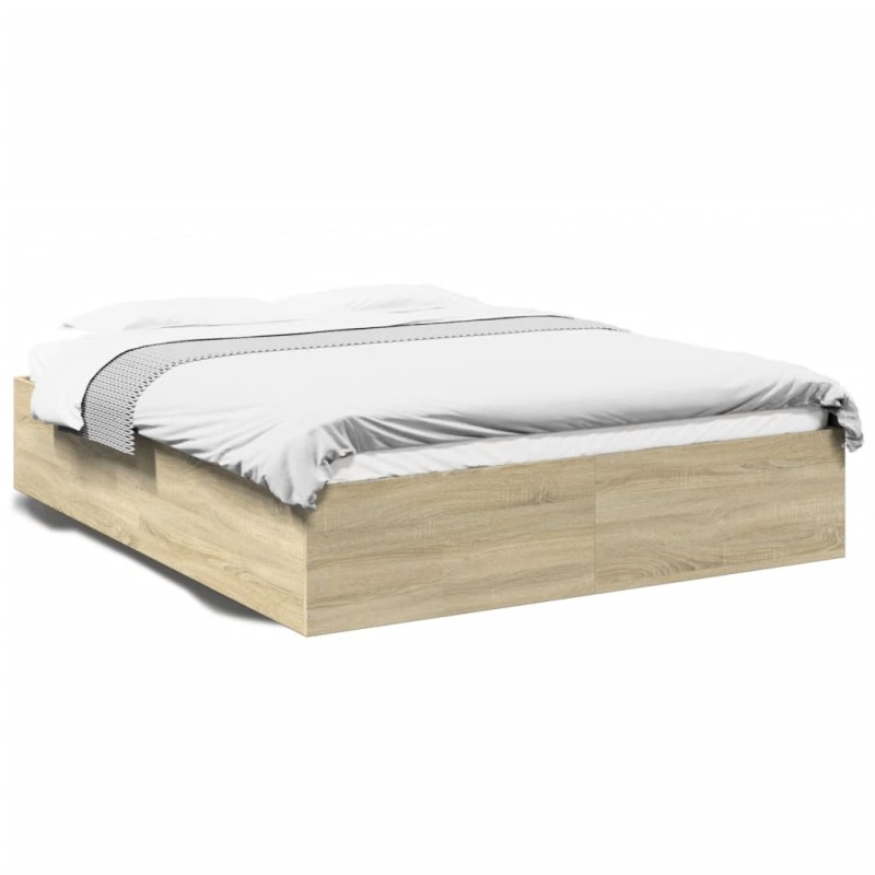 vidaXL Estructura de cama madera de ingeniería roble Sonoma 160x200 cm vidaXL Estructura de cama madera de ingeniería roble Sonoma 160x200 cm