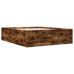 vidaXL Estructura de cama madera de ingeniería roble ahumado 150x200cm
