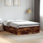vidaXL Estructura de cama madera de ingeniería roble ahumado 150x200cm vidaXL Estructura de cama madera de ingeniería roble ahumado 150x200cm