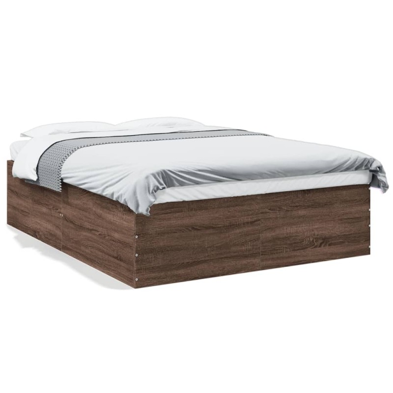 vidaXL Estructura de cama madera de ingeniería marrón roble 150x200 cm vidaXL Estructura de cama madera de ingeniería marrón roble 150x200 cm