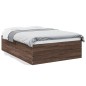 vidaXL Estructura de cama madera de ingeniería marrón roble 140x200 cm