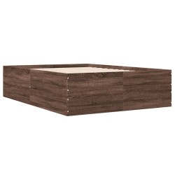 vidaXL Estructura de cama madera de ingeniería marrón roble 140x190 cm