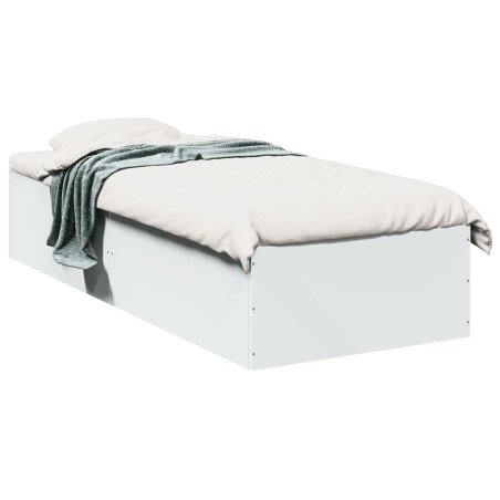vidaXL Estructura de cama madera de ingeniería blanca 90x190 cm
