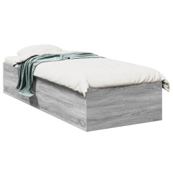 vidaXL Estructura de cama madera de ingeniería gris Sonoma 100x200 cm