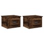 vidaXL Mesita de noche de pared 2 uds color roble ahumado 41,5x36x28cm vidaXL Mesita de noche de pared 2 uds color roble ahumado 41,5x36x28cm