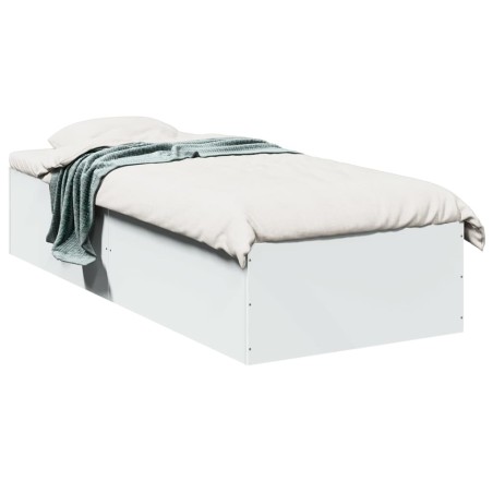vidaXL Estructura de cama madera de ingeniería blanca 100x200 cm
