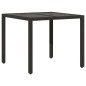 vidaXL Set comedor jardín 3 pzas cojines ratán sintético vidrio negro vidaXL Set comedor jardín 3 pzas cojines ratán sintético vidrio negro