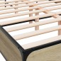 vidaXL Estructura cama madera ingeniería metal roble Sonoma 120x200 cm vidaXL Estructura cama madera ingeniería metal roble Sonoma 120x200 cm