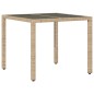 vidaXL Set comedor jardín 5 pzas cojines ratán sintético vidrio beige