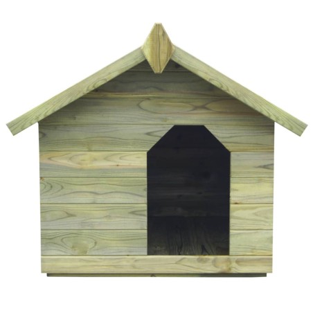 vidaXL Casa de perros de jardín tejado abierto madera pino impregnada