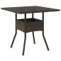 vidaXL Set comedor jardín 5 pzas cojines ratán sintético vidrio marrón