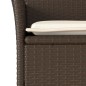 vidaXL Set comedor jardín 5 pzas cojines ratán sintético vidrio marrón