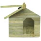 vidaXL Casa de perros de jardín tejado abierto madera pino impregnada