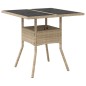 vidaXL Set comedor jardín 5 pzas cojines ratán sintético vidrio beige vidaXL Set comedor jardín 5 pzas cojines ratán sintético vidrio beige