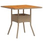 vidaXL Set de comedor jardín 3 pzas con cojines ratán PE acacia beige vidaXL Set de comedor jardín 3 pzas con cojines ratán PE acacia beige