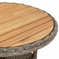 vidaXL Set de comedor jardín 5 pzas con cojines ratán PE acacia gris vidaXL Set de comedor jardín 5 pzas con cojines ratán PE acacia gris