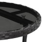 vidaXL Set comedor jardín 5 pzas cojines ratán sintético vidrio negro vidaXL Set comedor jardín 5 pzas cojines ratán sintético vidrio negro