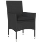 vidaXL Set de comedor jardín 3 pzas con cojines ratán PE acacia negro vidaXL Set de comedor jardín 3 pzas con cojines ratán PE acacia negro