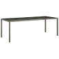 vidaXL Set comedor jardín 11 pzas cojines ratán sintético vidrio gris vidaXL Set comedor jardín 11 pzas cojines ratán sintético vidrio gris