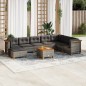 vidaXL Set de muebles de jardín 9 pzas y cojines ratán sintético gris vidaXL Set de muebles de jardín 9 pzas y cojines ratán sintético gris