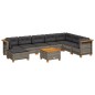 vidaXL Set de muebles de jardín 9 pzas y cojines ratán sintético gris vidaXL Set de muebles de jardín 9 pzas y cojines ratán sintético gris