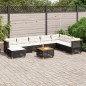 vidaXL Set de sofás de jardín 8 piezas y cojines ratán sintético negro vidaXL Set de sofás de jardín 8 piezas y cojines ratán sintético negro