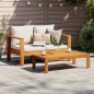 vidaXL Sofá de jardín 2 plazas con cojines madera maciza de acacia vidaXL Sofá de jardín 2 plazas con cojines madera maciza de acacia
