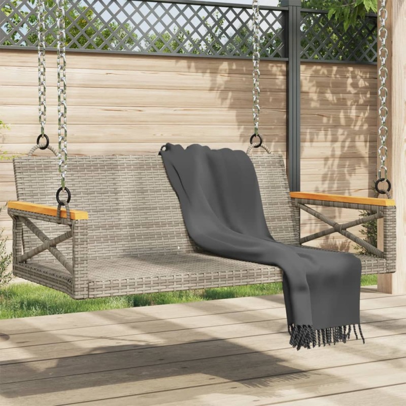 vidaXL Banco columpio de ratán sintético gris 109x62x40 cm vidaXL Banco columpio de ratán sintético gris 109x62x40 cm