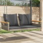 vidaXL Banco columpio con cojines ratán sintético gris 109x62x40 cm vidaXL Banco columpio con cojines ratán sintético gris 109x62x40 cm