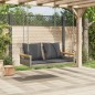 vidaXL Banco columpio con cojines ratán sintético gris 109x62x40 cm vidaXL Banco columpio con cojines ratán sintético gris 109x62x40 cm