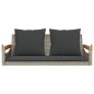 vidaXL Banco columpio con cojines ratán sintético gris 109x62x40 cm vidaXL Banco columpio con cojines ratán sintético gris 109x62x40 cm