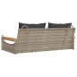 vidaXL Banco columpio con cojines ratán sintético gris 109x62x40 cm vidaXL Banco columpio con cojines ratán sintético gris 109x62x40 cm