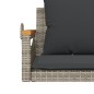 vidaXL Banco columpio con cojines ratán sintético gris 109x62x40 cm vidaXL Banco columpio con cojines ratán sintético gris 109x62x40 cm