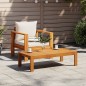 vidaXL Sillón de jardín con cojines madera maciza de acacia vidaXL Sillón de jardín con cojines madera maciza de acacia